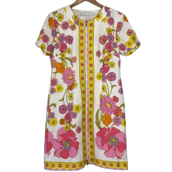 Trina Turk Arboretum Shift Dress, Colorful Bright Retro - Picture 2 of 15